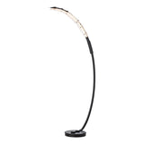 Hubbardton Forge 2025 Black Clear Glass (ZM) Glissade LED Arc Floor Lamp