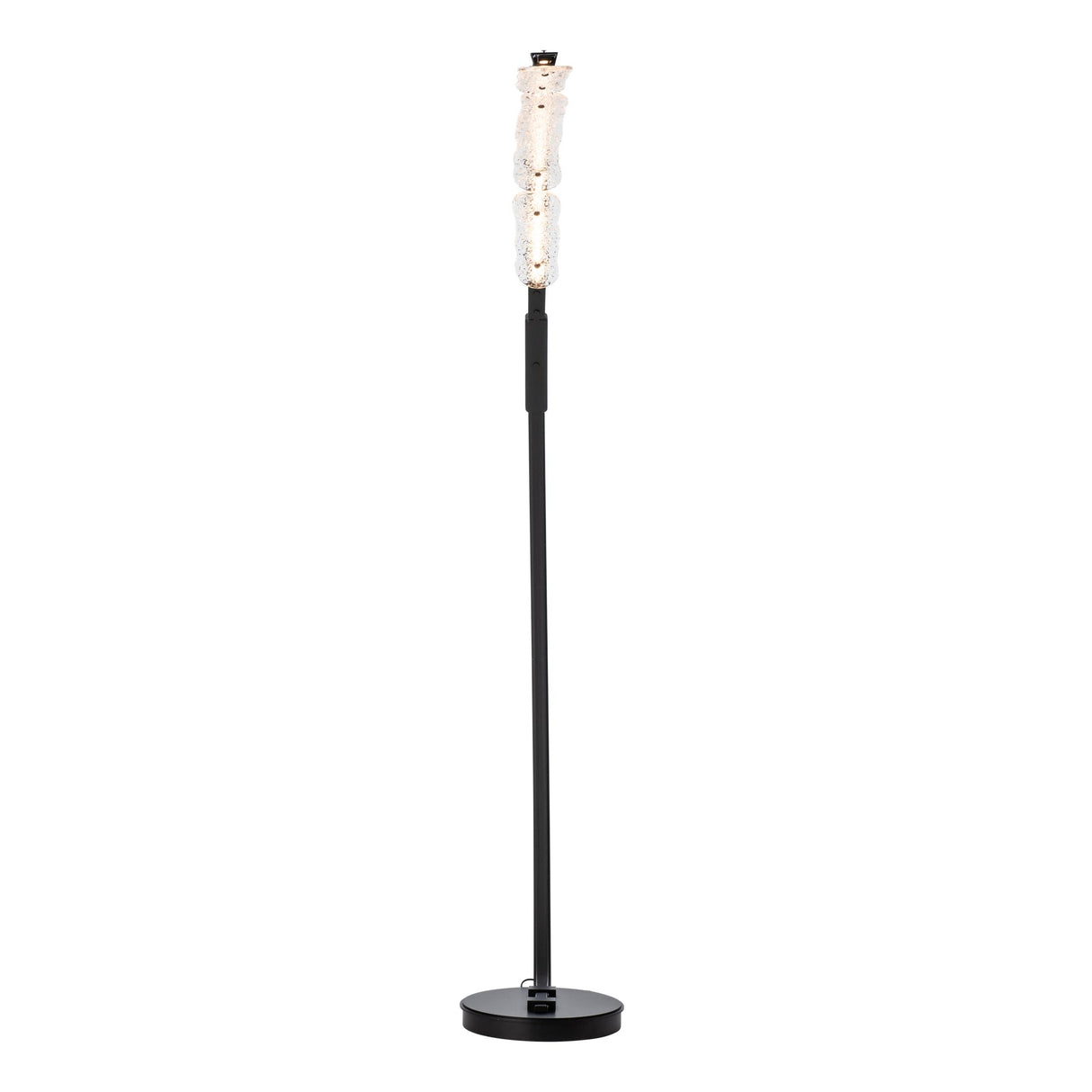 Hubbardton Forge 2025 Black Clear Glass (ZM) Glissade LED Arc Floor Lamp