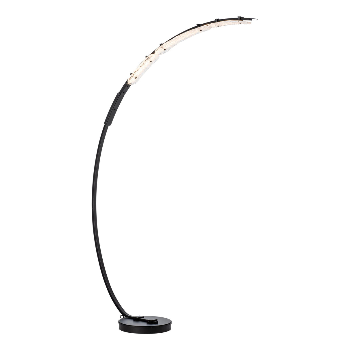 Hubbardton Forge 2025 Black Clear Glass (ZM) Glissade LED Arc Floor Lamp