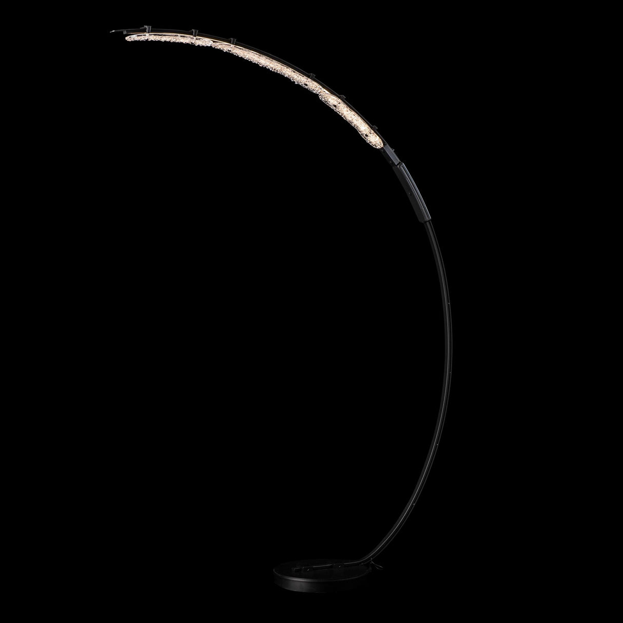 Hubbardton Forge 2025 Black Clear Glass (ZM) Glissade LED Arc Floor Lamp