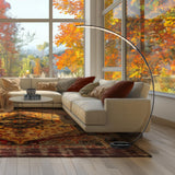 Hubbardton Forge 2025 Black Clear Glass (ZM) Glissade LED Arc Floor Lamp