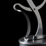 Hubbardton Forge 2023 Sterling Black Leather Crackle Glass (CK) Pression Table Lamp