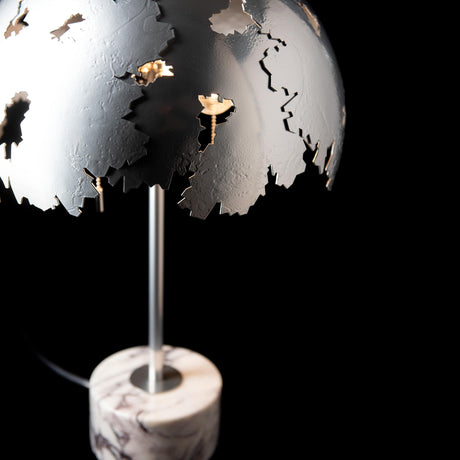 Hubbardton Forge 2025 Sterling Lilac Marble Pangea Dome Table Lamp
