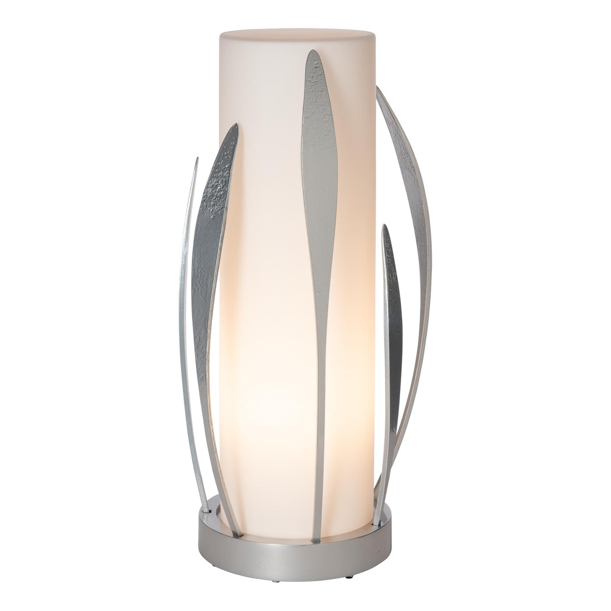 Hubbardton Forge 2025 Sterling Opal Glass (GG) Dahlia Cylindrical Table Lamp