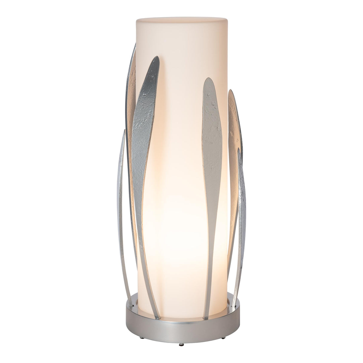 Hubbardton Forge 2025 Sterling Opal Glass (GG) Dahlia Cylindrical Table Lamp