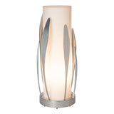 Hubbardton Forge 2025 Sterling Opal Glass (GG) Dahlia Cylindrical Table Lamp