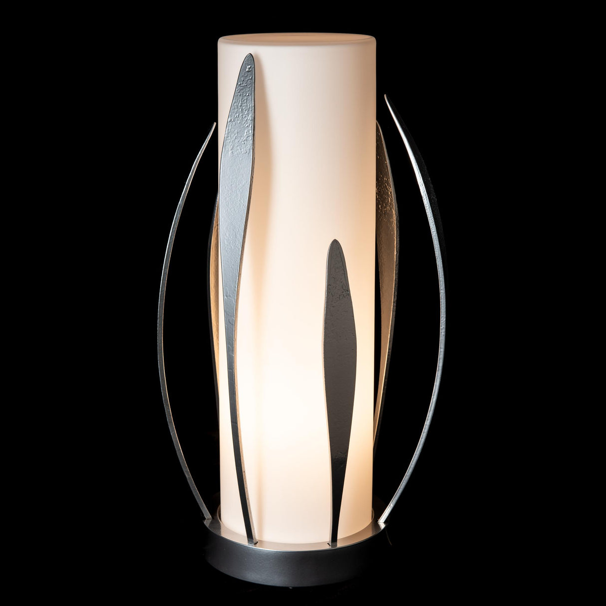 Hubbardton Forge 2025 Sterling Opal Glass (GG) Dahlia Cylindrical Table Lamp