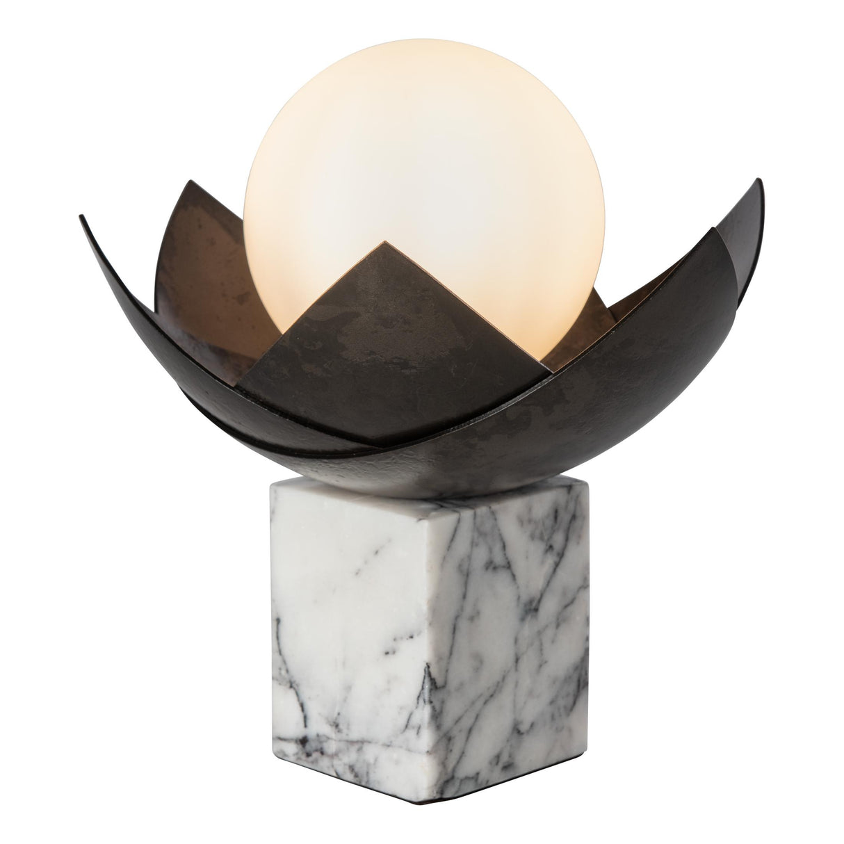 Hubbardton Forge 2025 Dark Smoke Lilac Marble Blossom Mini Table Lamp