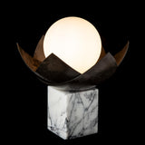 Hubbardton Forge 2025 Dark Smoke Lilac Marble Blossom Mini Table Lamp