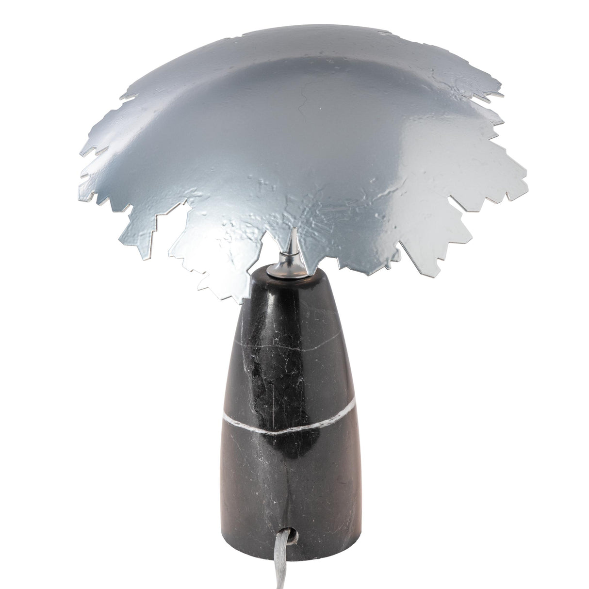 Hubbardton Forge 2025 Sterling Black Marble Pangea Mini Table Lamp