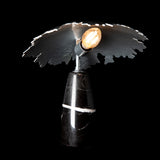 Hubbardton Forge 2025 Sterling Black Marble Pangea Mini Table Lamp