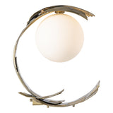 Hubbardton Forge 2023 Modern Brass Opal Glass (GG) Crest Table Lamp