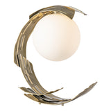 Hubbardton Forge 2023 Modern Brass Opal Glass (GG) Crest Table Lamp