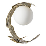 Hubbardton Forge 2023 Modern Brass Opal Glass (GG) Crest Table Lamp