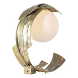 Hubbardton Forge 2023 Modern Brass Opal Glass (GG) Crest Table Lamp