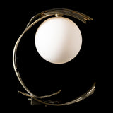 Hubbardton Forge 2023 Modern Brass Opal Glass (GG) Crest Table Lamp