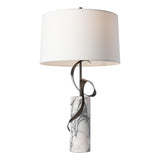 Hubbardton Forge 2023 Dark Smoke Lilac Marble Natural Anna Shade (SF) Rivulet Table Lamp