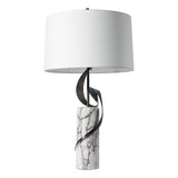 Hubbardton Forge 2023 Dark Smoke Lilac Marble Natural Anna Shade (SF) Rivulet Table Lamp
