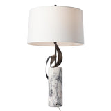 Hubbardton Forge 2023 Dark Smoke Lilac Marble Natural Anna Shade (SF) Rivulet Table Lamp