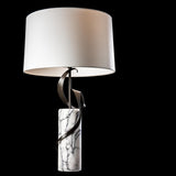 Hubbardton Forge 2023 Dark Smoke Lilac Marble Natural Anna Shade (SF) Rivulet Table Lamp