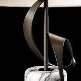 Hubbardton Forge 2023 Dark Smoke Lilac Marble Natural Anna Shade (SF) Rivulet Table Lamp