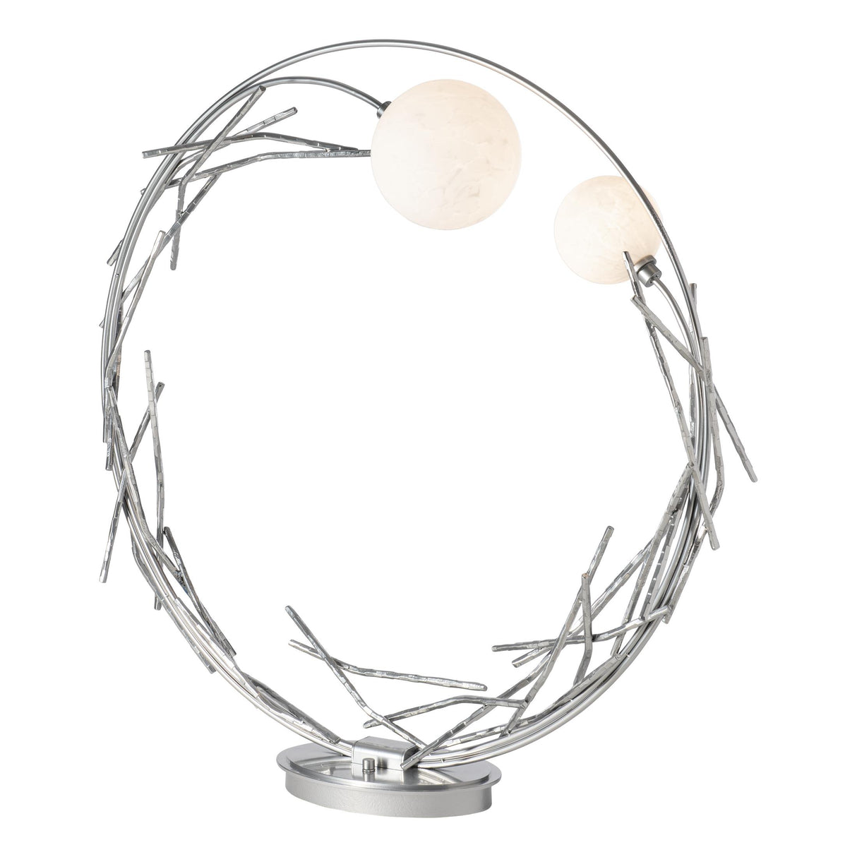 Hubbardton Forge 2023 Sterling Shell Glass (GS) Brindille Ring Lamp