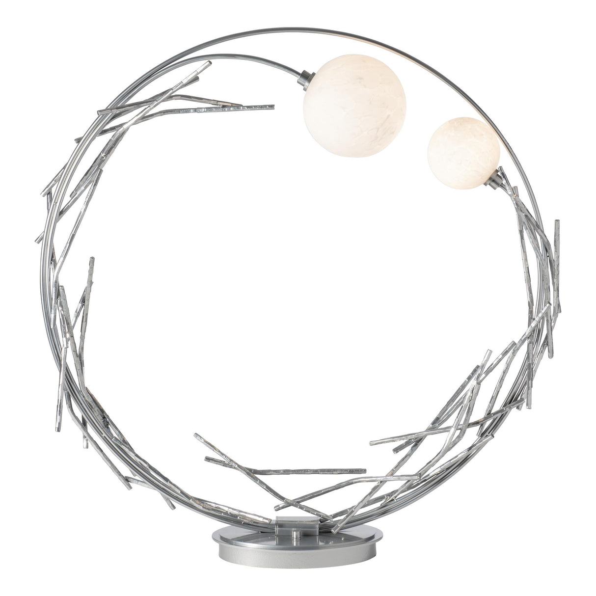 Hubbardton Forge 2023 Sterling Shell Glass (GS) Brindille Ring Lamp