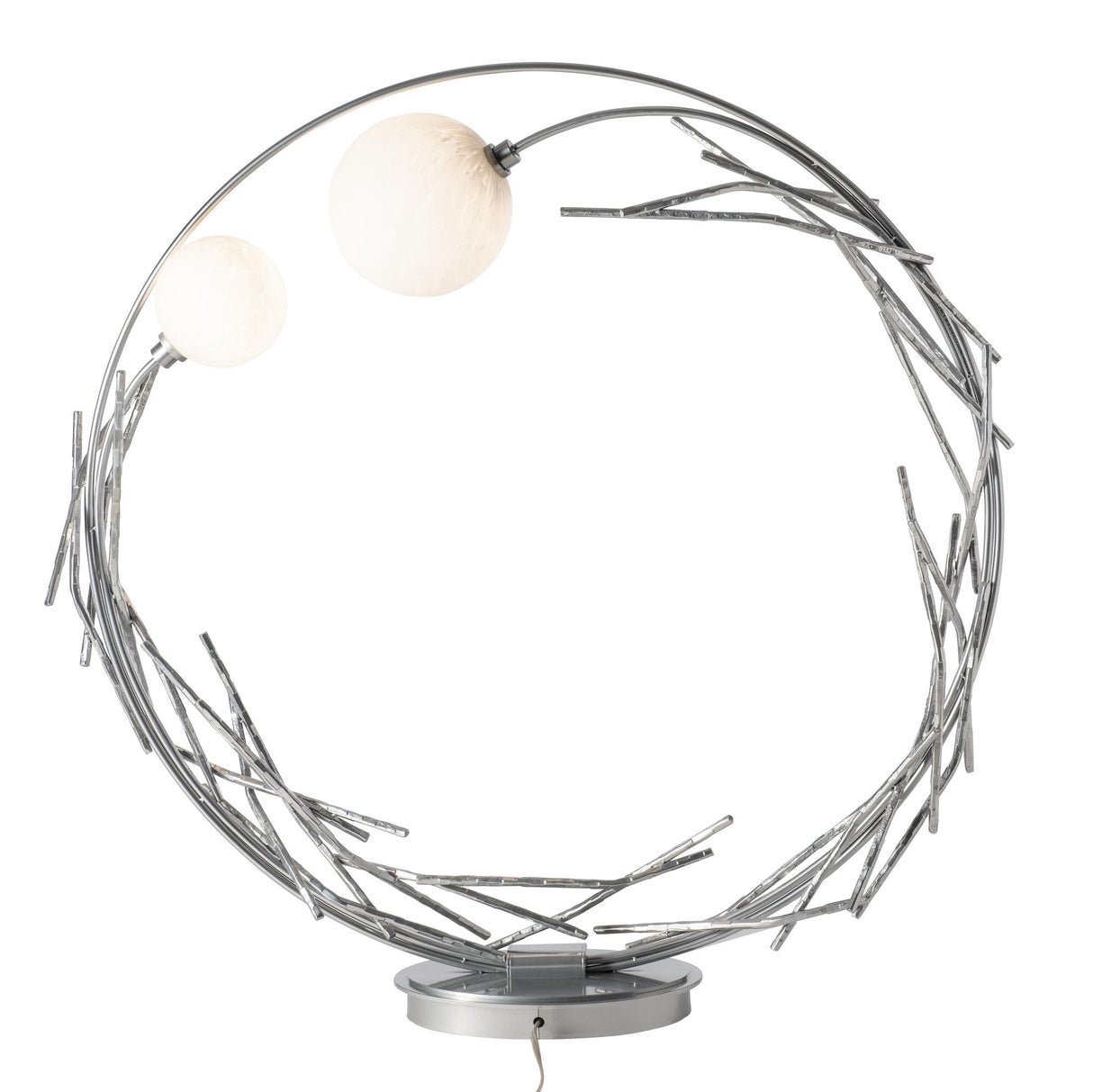 Hubbardton Forge 2023 Sterling Shell Glass (GS) Brindille Ring Lamp