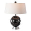 Hubbardton Forge 2023 Ink Sterling Natural Anna Shade (SF) Pangea Table Lamp