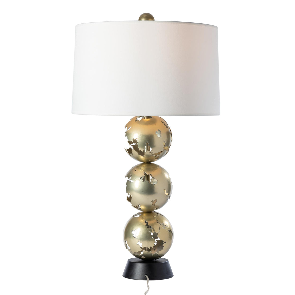 Hubbardton Forge 2023 Modern Brass Black Natural Anna Shade (SF) Pangea Tall Table Lamp