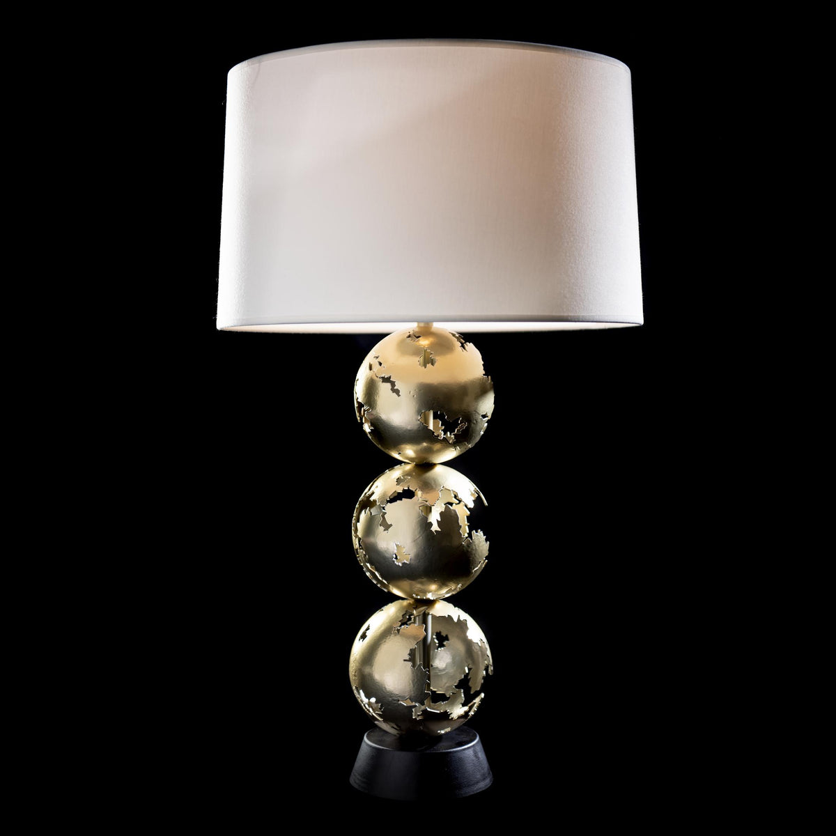 Hubbardton Forge 2023 Modern Brass Black Natural Anna Shade (SF) Pangea Tall Table Lamp
