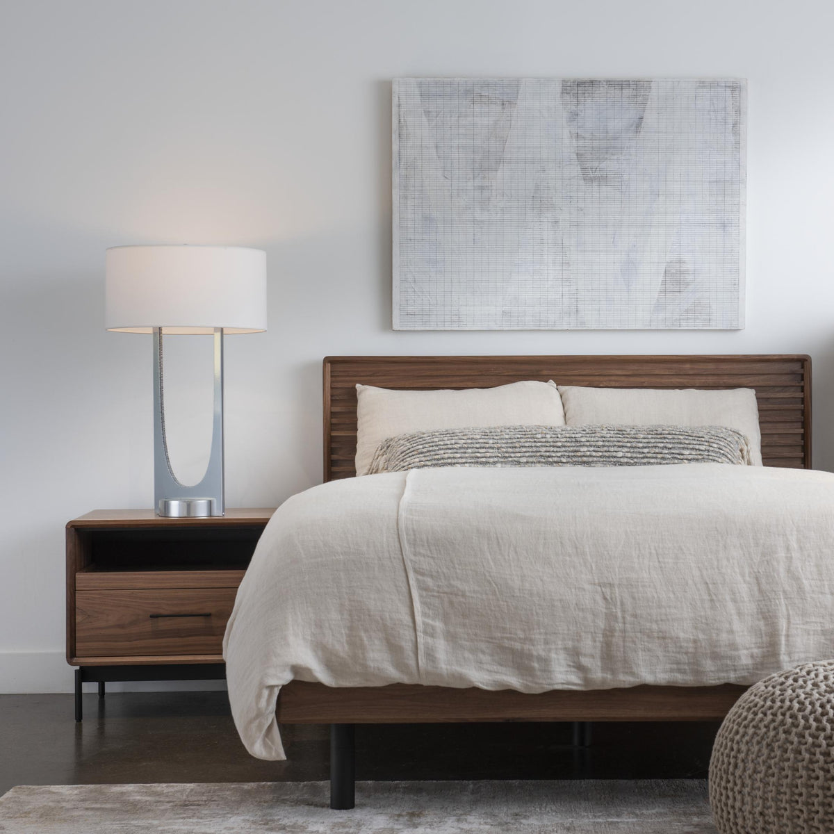 Hubbardton Forge 2023 Sterling Sterling Natural Anna Shade (SF) Cypress Table Lamp