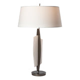 Hubbardton Forge 2025 Dark Smoke Alabaster Natural Anna Shade (SF) Volterra Table Lamp
