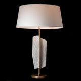 Hubbardton Forge 2025 Dark Smoke Alabaster Natural Anna Shade (SF) Volterra Table Lamp