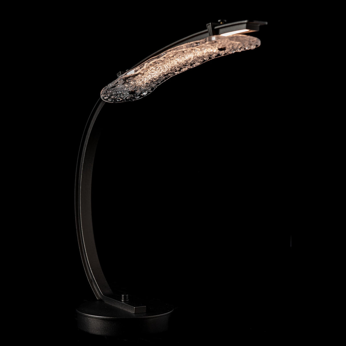 Hubbardton Forge 2025 Oil Rubbed Bronze Clear Glass (ZM) Glissade LED Table Lamp