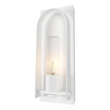 Hubbardton Forge 2024 Coastal White Seeded Clear Glass (II) Triomphe Small Outdoor Sconce