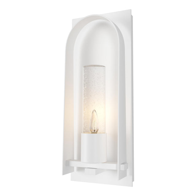 Hubbardton Forge 2024 Coastal White Seeded Clear Glass (II) Triomphe Small Outdoor Sconce