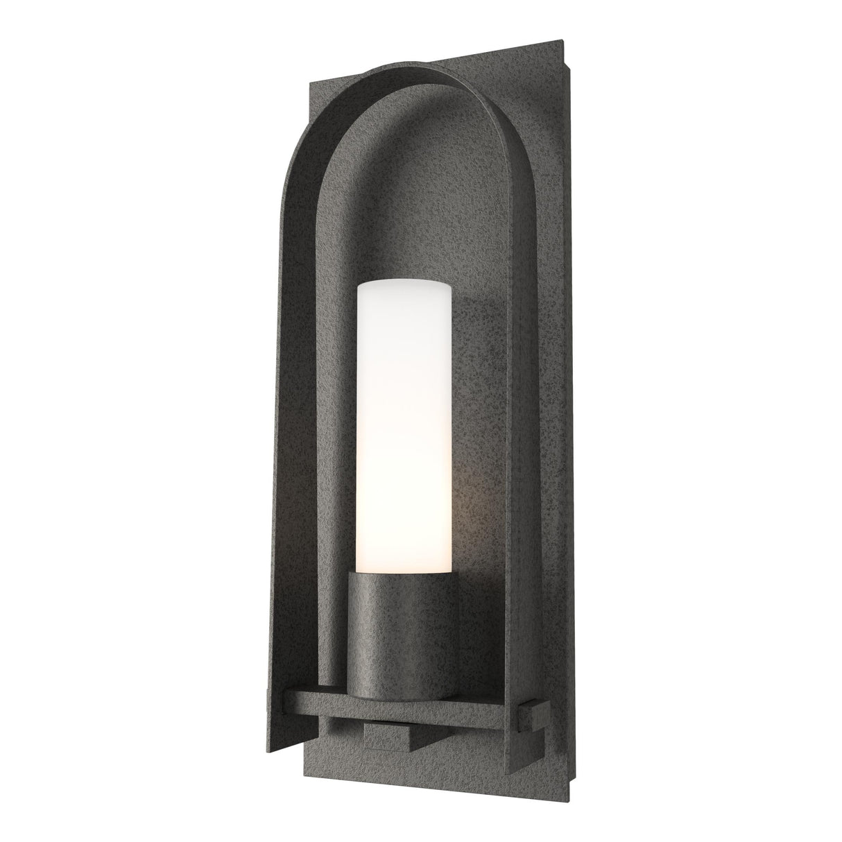 Hubbardton Forge 2024 Natural Iron Opal Glass (GG) Triomphe Small Outdoor Sconce