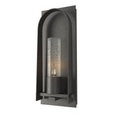 Hubbardton Forge 2024 Natural Iron Seeded Clear Glass (II) Triomphe Small Outdoor Sconce