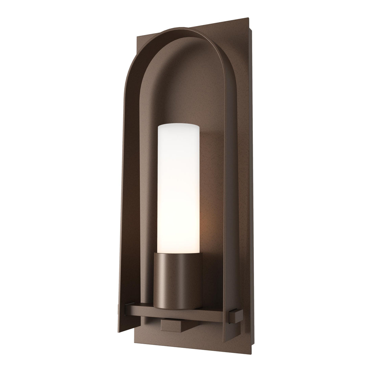 Hubbardton Forge 2024 Coastal Bronze Opal Glass (GG) Triomphe Small Outdoor Sconce