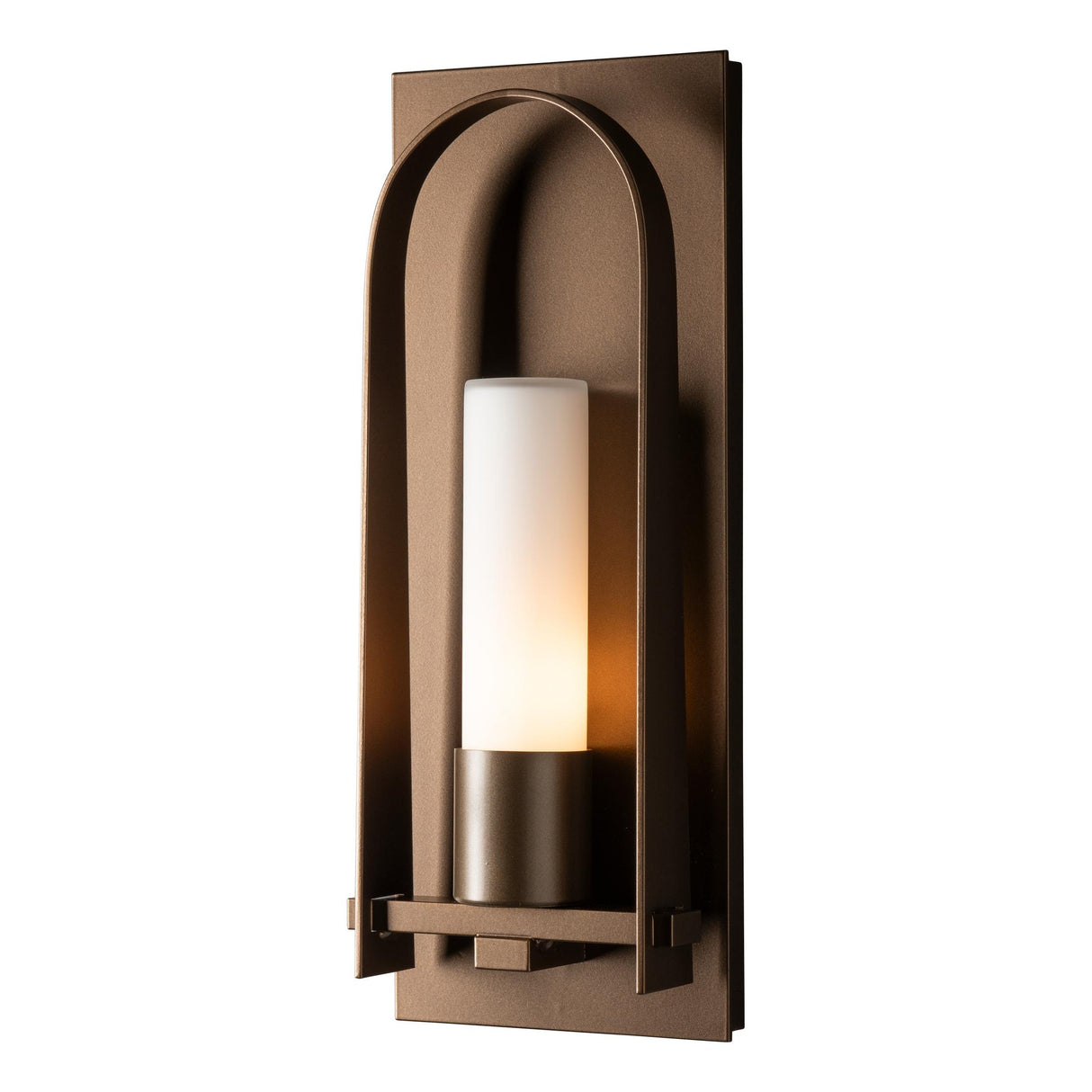 Hubbardton Forge 2024 Coastal Bronze Opal Glass (GG) Triomphe Small Outdoor Sconce