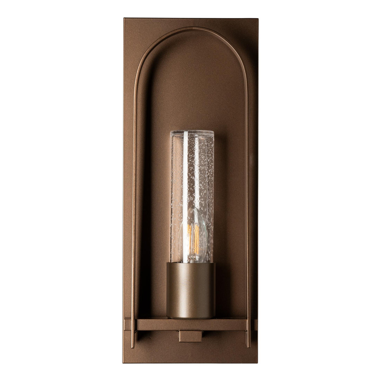 Hubbardton Forge 2024 Coastal Bronze Seeded Clear Glass (II) Triomphe Small Outdoor Sconce
