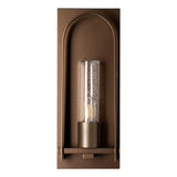 Hubbardton Forge 2024 Coastal Bronze Seeded Clear Glass (II) Triomphe Small Outdoor Sconce