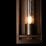 Hubbardton Forge 2024 Coastal Bronze Seeded Clear Glass (II) Triomphe Small Outdoor Sconce