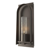 Hubbardton Forge 2024 Coastal Dark Smoke Seeded Clear Glass (II) Triomphe Small Outdoor Sconce