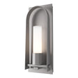 Hubbardton Forge 2024 Coastal Burnished Steel Opal Glass (GG) Triomphe Small Outdoor Sconce