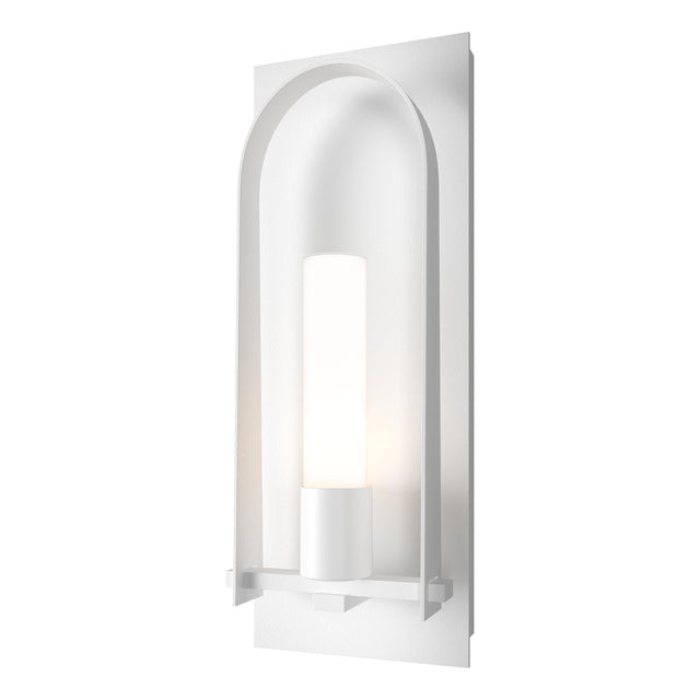 Hubbardton Forge 2024 Coastal White Opal Glass (GG) Triomphe Medium Outdoor Sconce