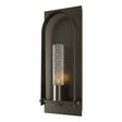 Hubbardton Forge 2024 Oil Rubbed Bronze Seeded Clear Glass (II) Triomphe Medium Outdoor Sconce