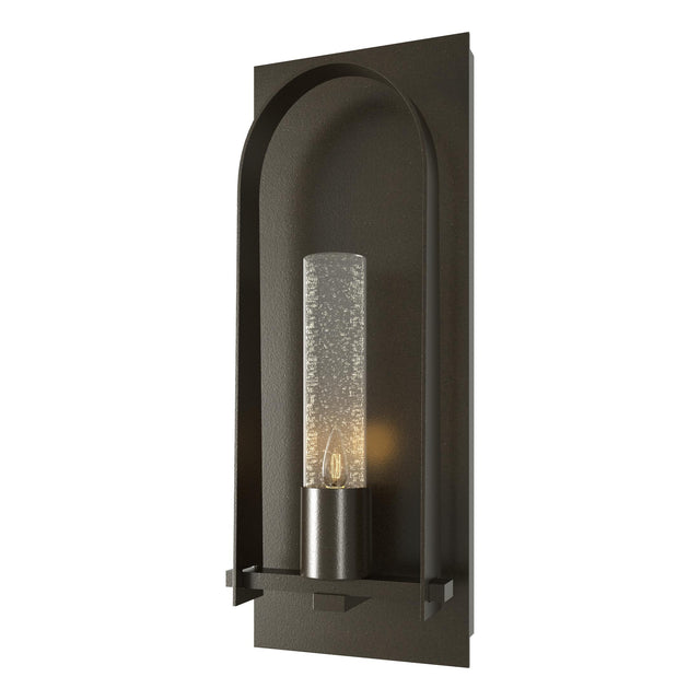 Hubbardton Forge 2024 Oil Rubbed Bronze Seeded Clear Glass (II) Triomphe Medium Outdoor Sconce