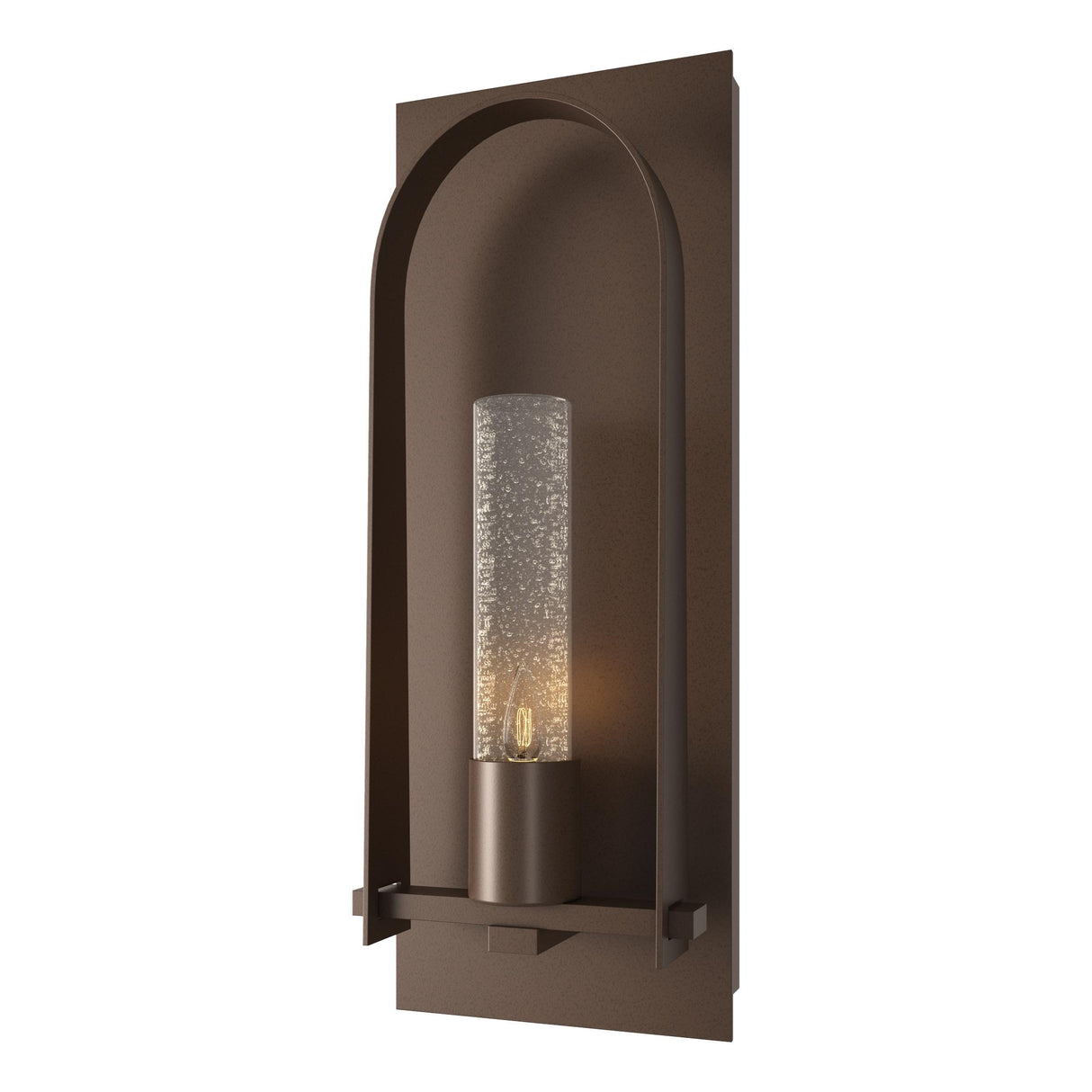 Hubbardton Forge 2024 Coastal Bronze Seeded Clear Glass (II) Triomphe Medium Outdoor Sconce